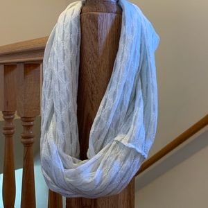 White and silver thin infinity scarf
